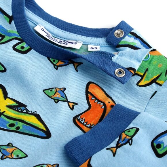 New - Original Marines, Italy - US Seller - OCEAN LIFE PURE COTTON BOY PJS - Picture 3 of 4